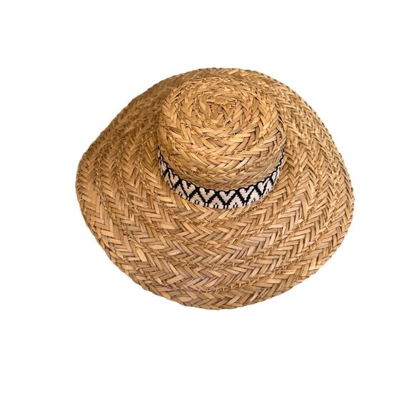 Universal Thread Woven Straw Hat With Black & White Band - Picture 2 of 5